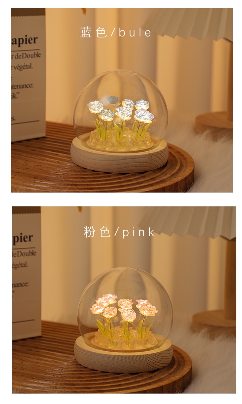 Rose bouquet night light detail image 7