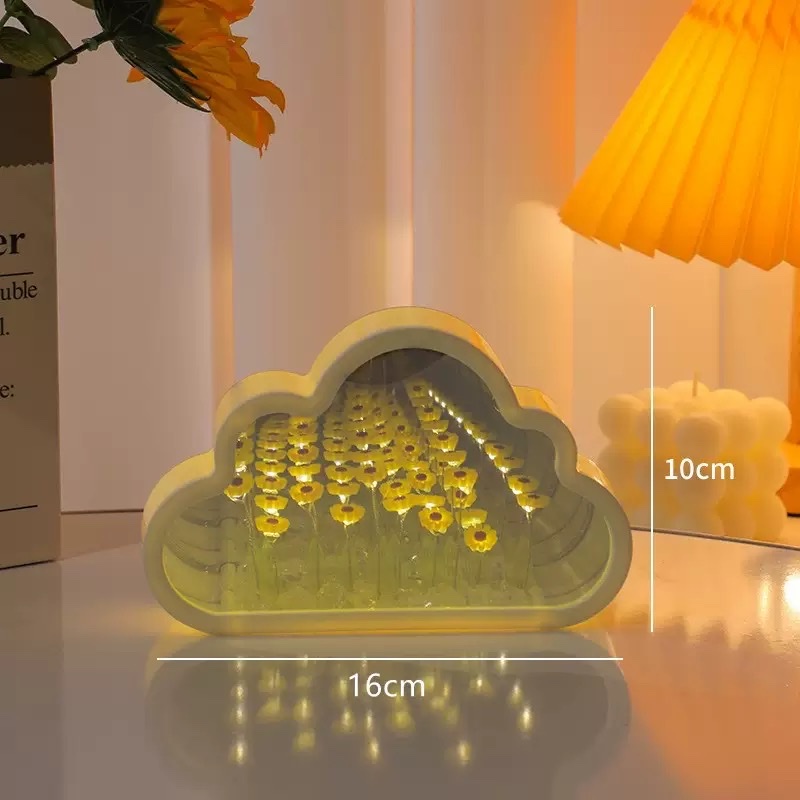 Medium-sized cloud rose mirror night light ornament Application Scenario