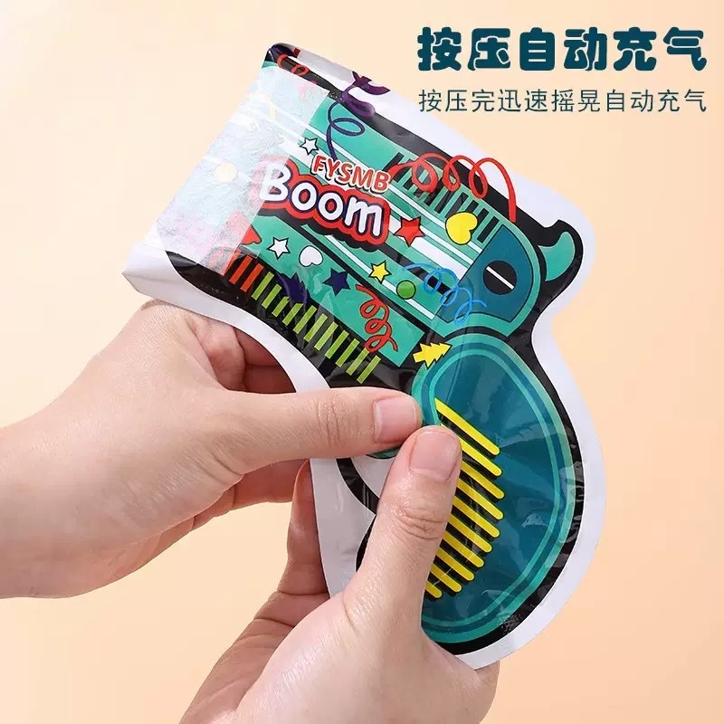 Automatic inflatable firework gun, birthday atmosphere prop, firework, wedding handheld firework gun, creative spray flower tube, ribbon, Christmas hand-twisted firework tube, firework, festive details Picture