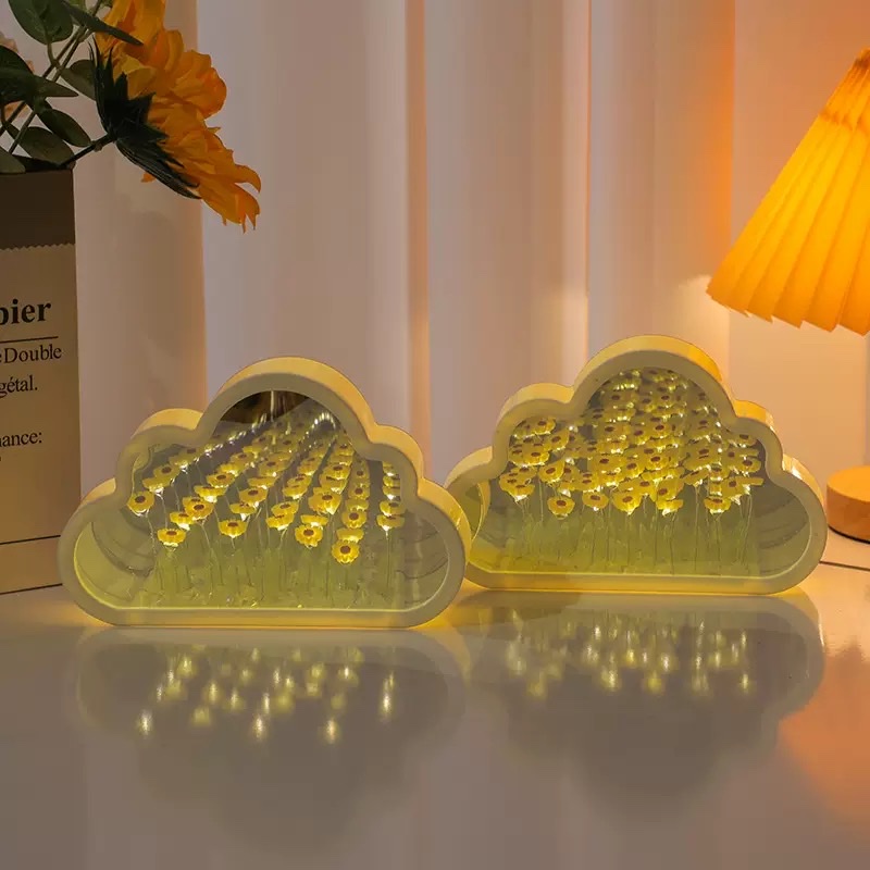 Medium-sized cloud rose mirror night light ornament