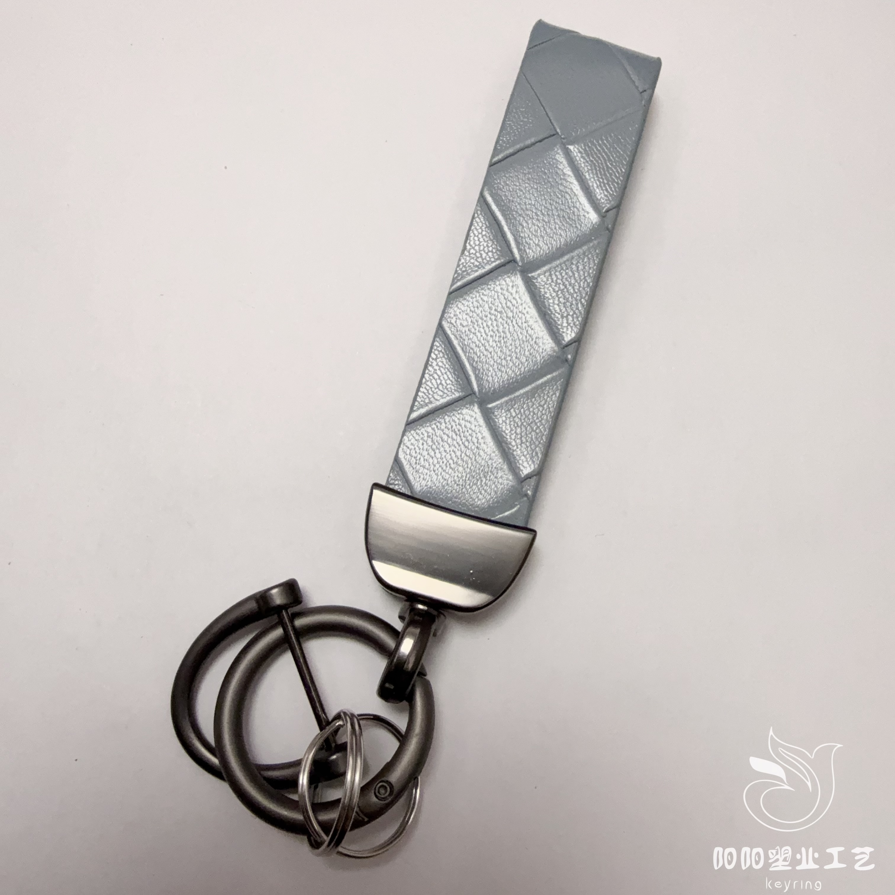 手工编织牛皮钥匙扣挂件真皮可压印logo高品质挂绳防丢汽车钥匙扣配件