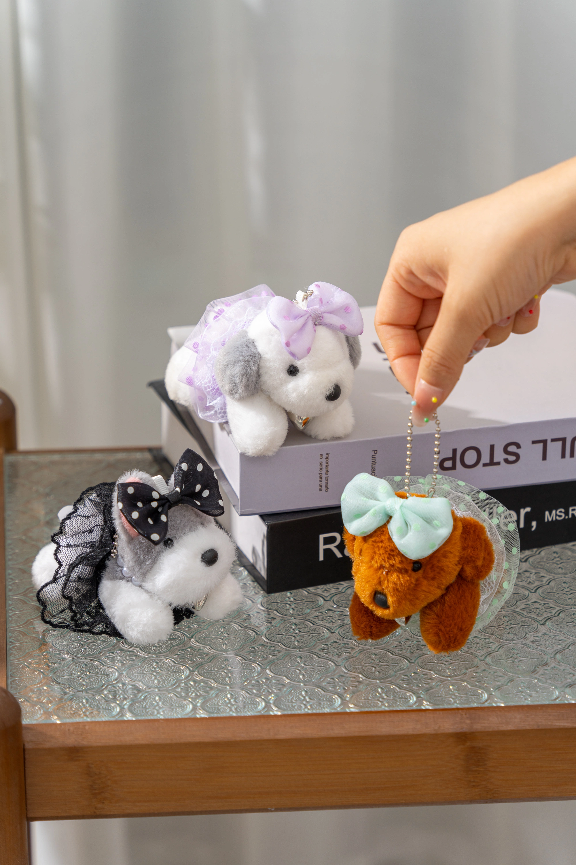 Very precious plush toy, flower dress, dog pendant - Schnauzer style premium machine doll, wedding gift, birthday present detail image 10