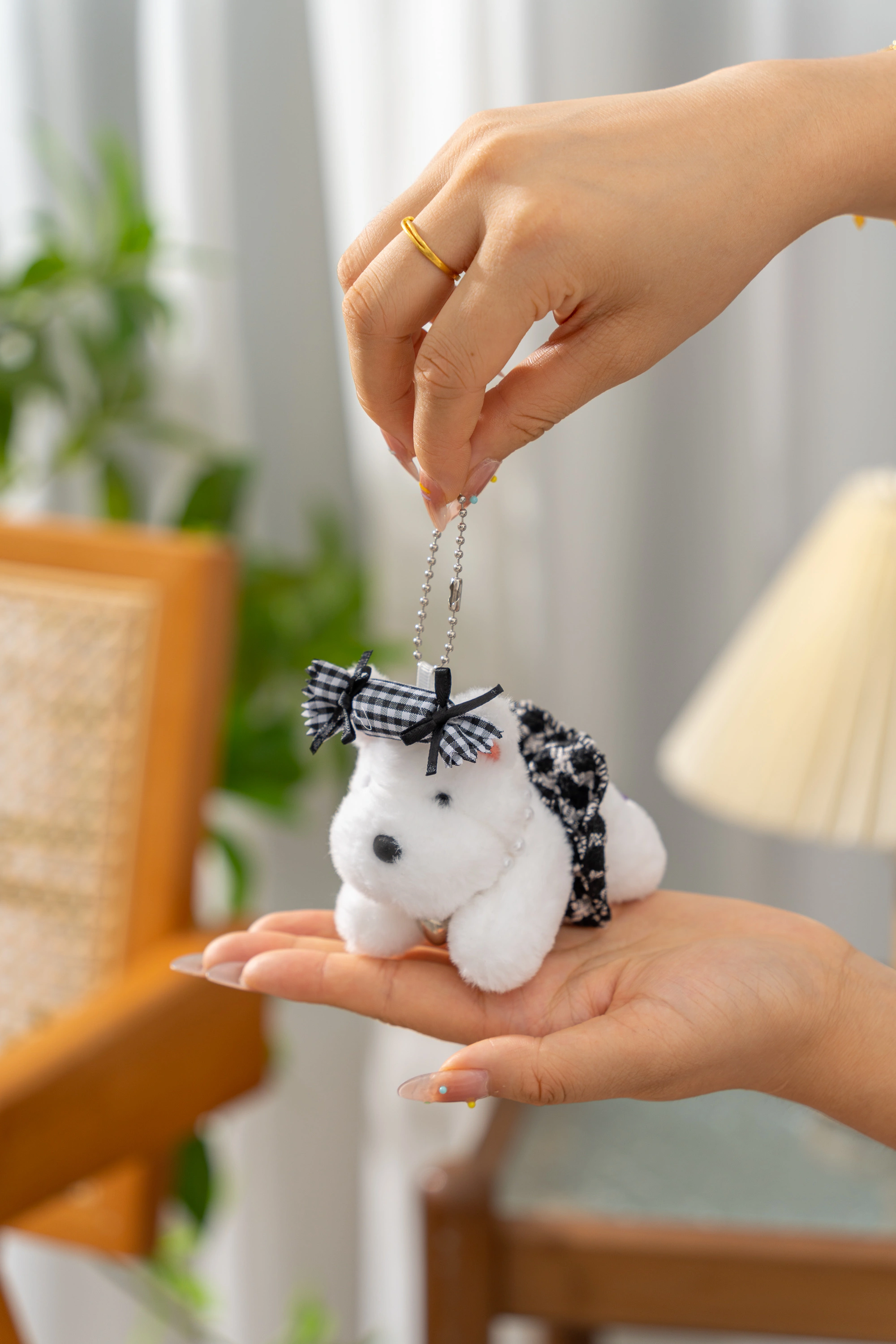 Very precious plush toy, flower dress, dog pendant - Schnauzer style premium machine doll, wedding gift, birthday present detail image 4