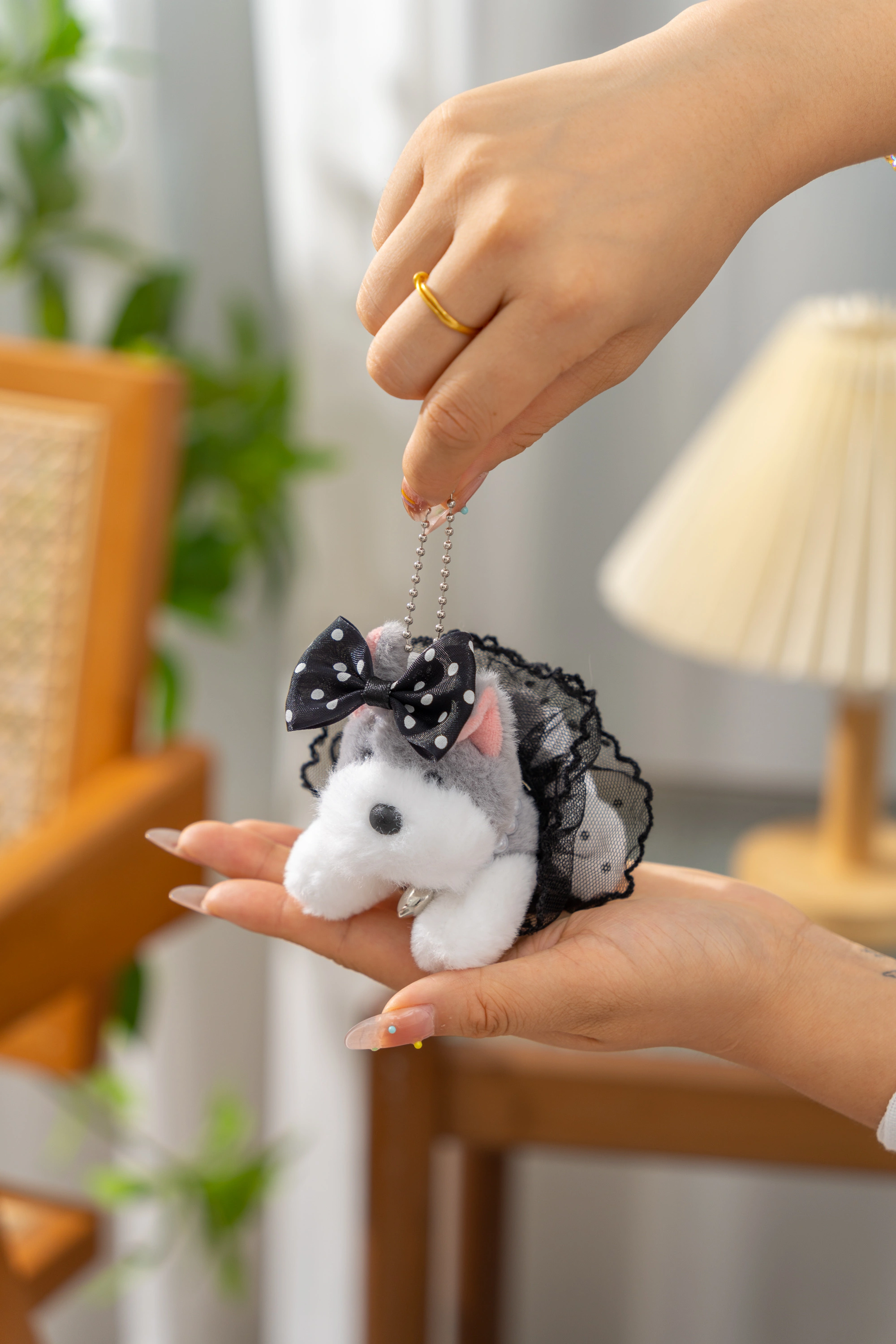 Very precious plush toy, flower dress, dog pendant - Schnauzer style premium machine doll, wedding gift, birthday present detail image 3