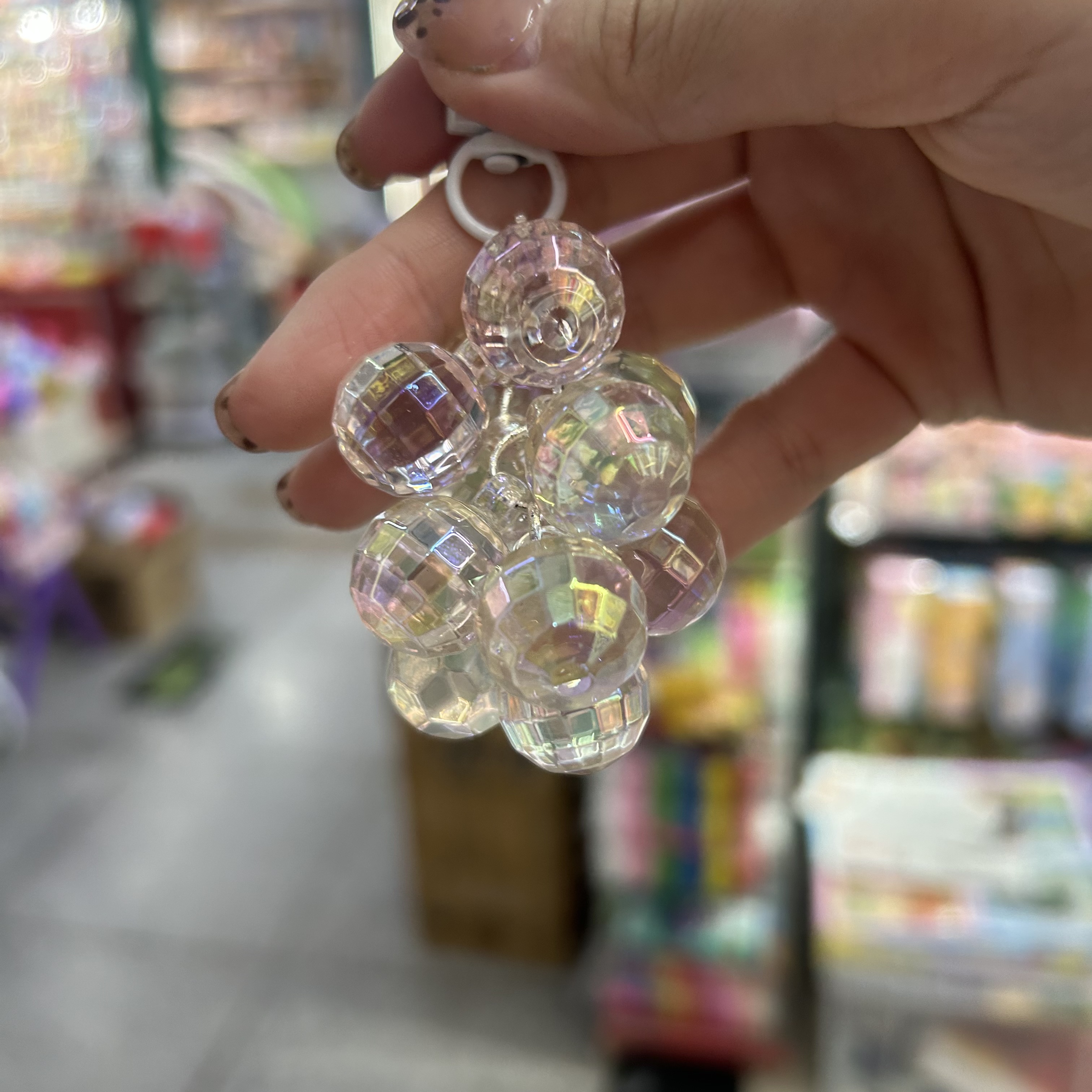 透明彩色亚克力珠子AS钥匙扣挂件多巴胺配色创意原创DIY批发挂件产品图