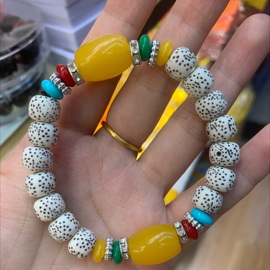 手链/饰品/红绳/手串/五花手链细节图