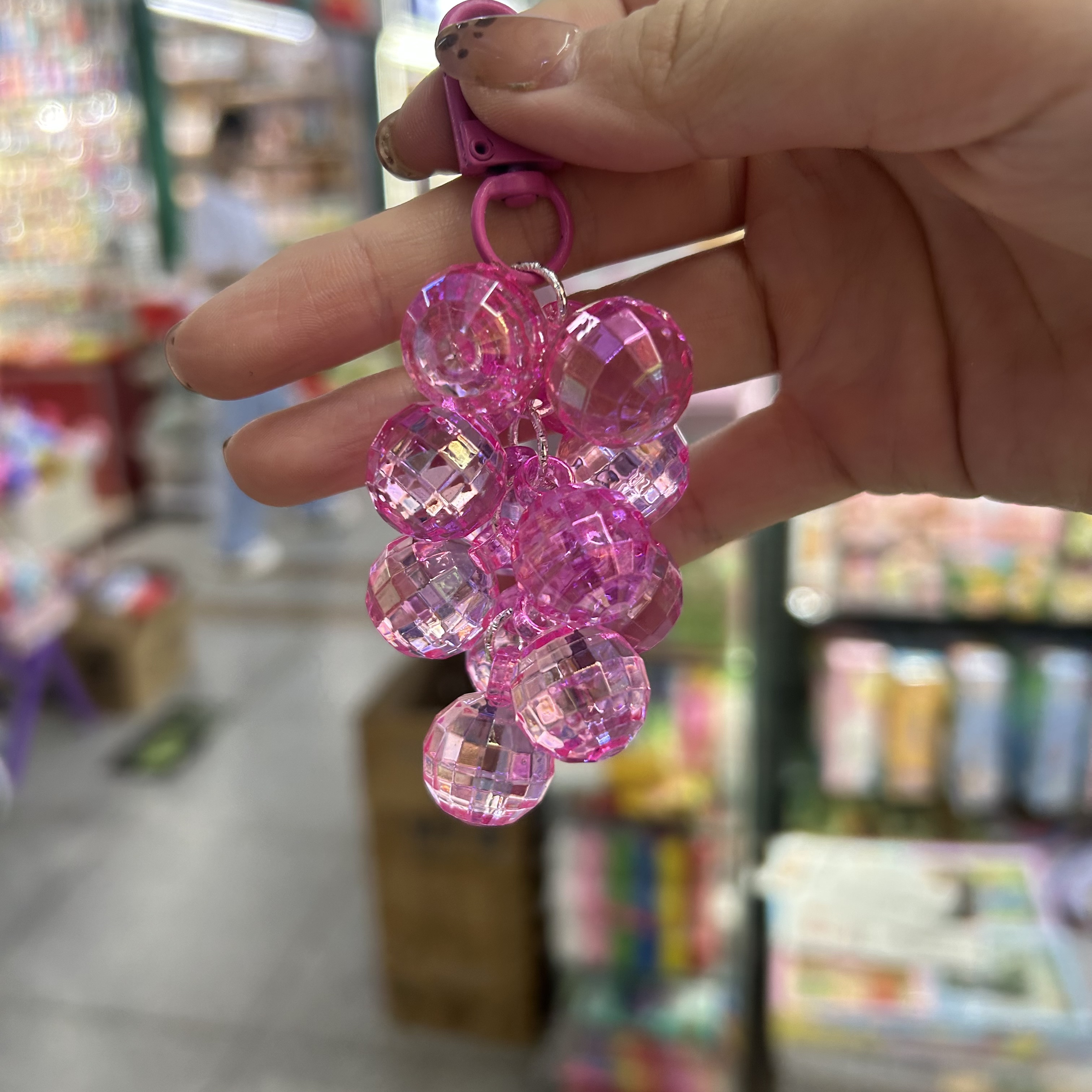 透明彩色亚克力珠子AS钥匙扣挂件多巴胺配色创意原创DIY批发挂件详情图3