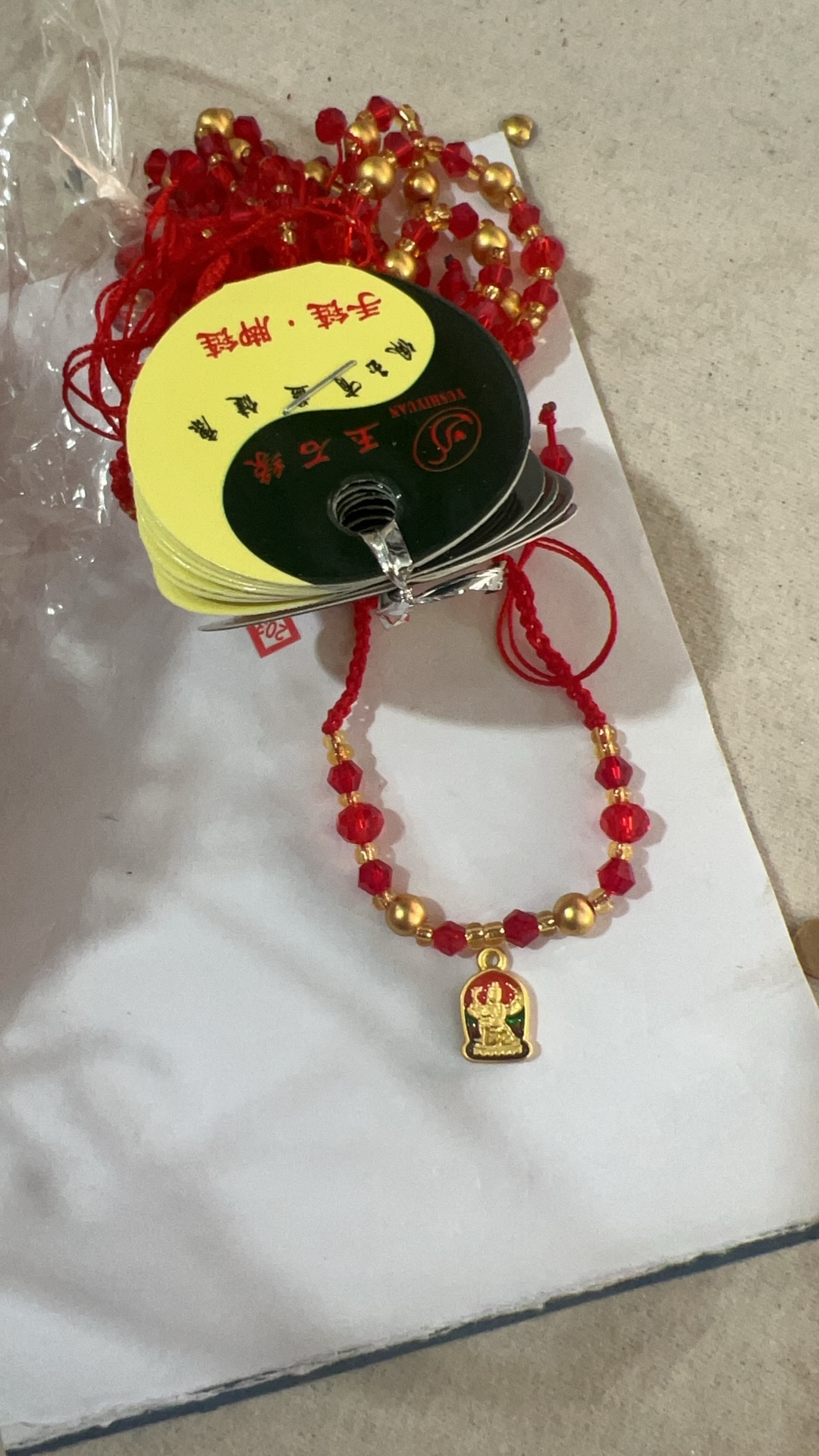 Red string bracelet, crystal bracelet