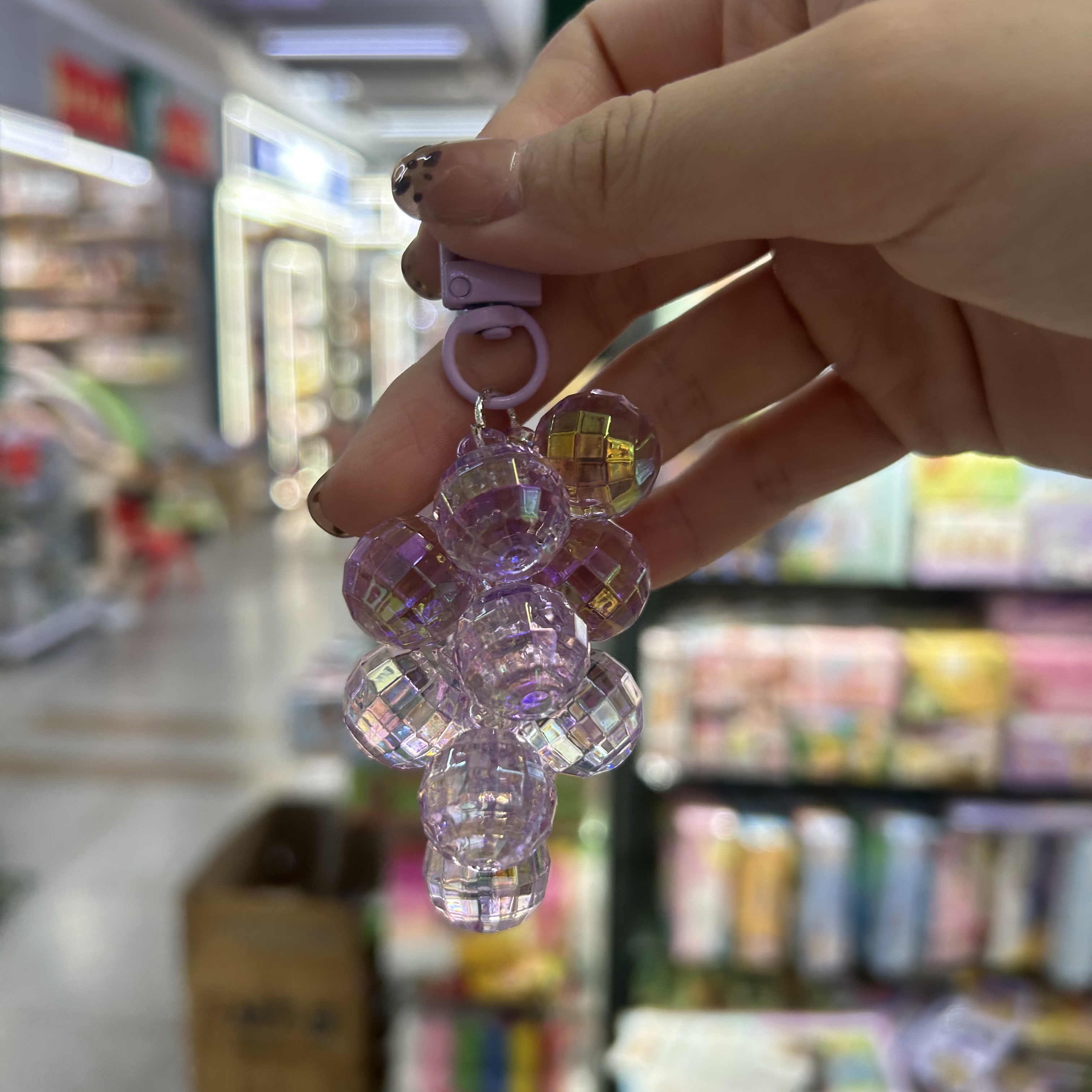 透明彩色亚克力珠子AS钥匙扣挂件多巴胺配色创意原创DIY批发挂件详情图7