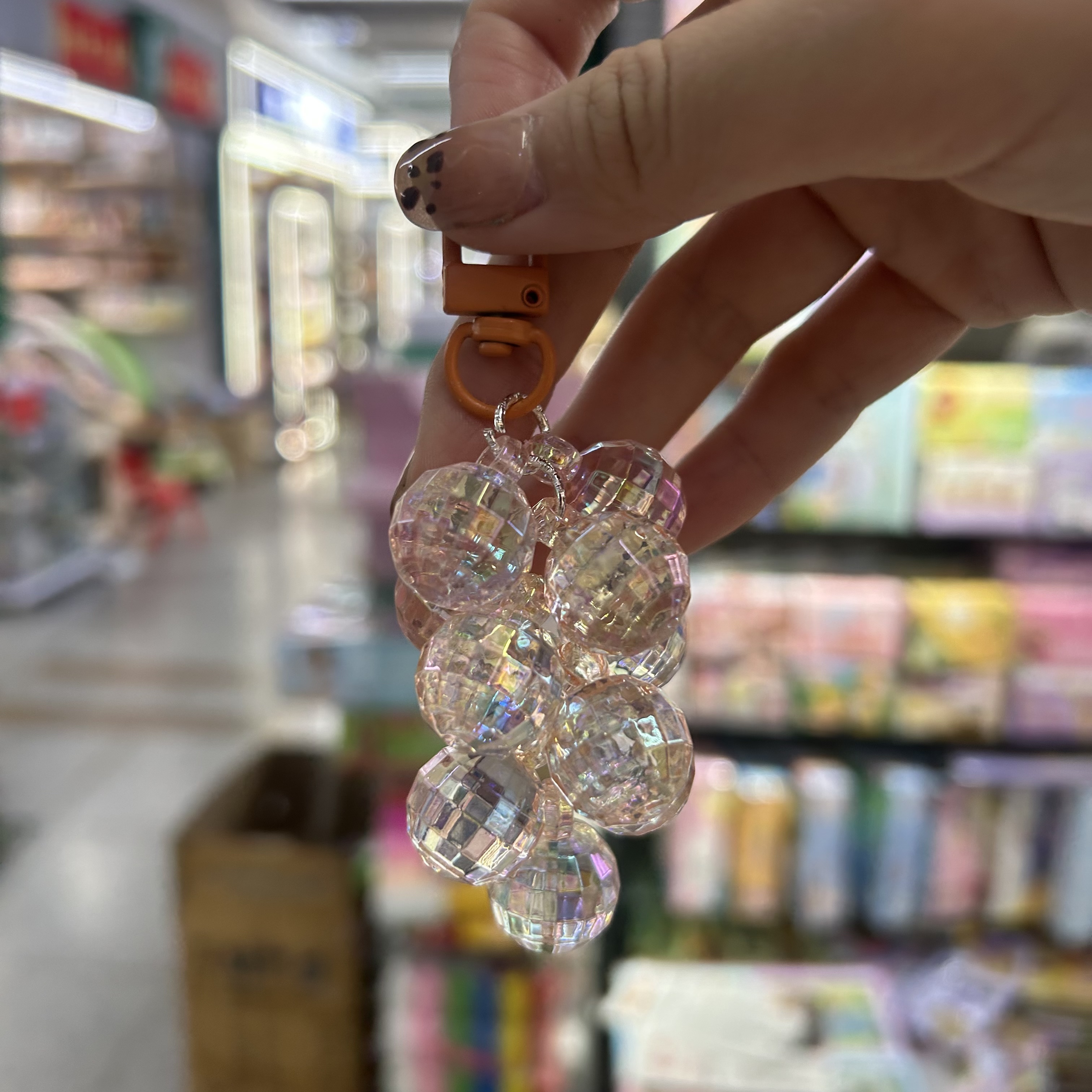透明彩色亚克力珠子AS钥匙扣挂件多巴胺配色创意原创DIY批发挂件详情图2
