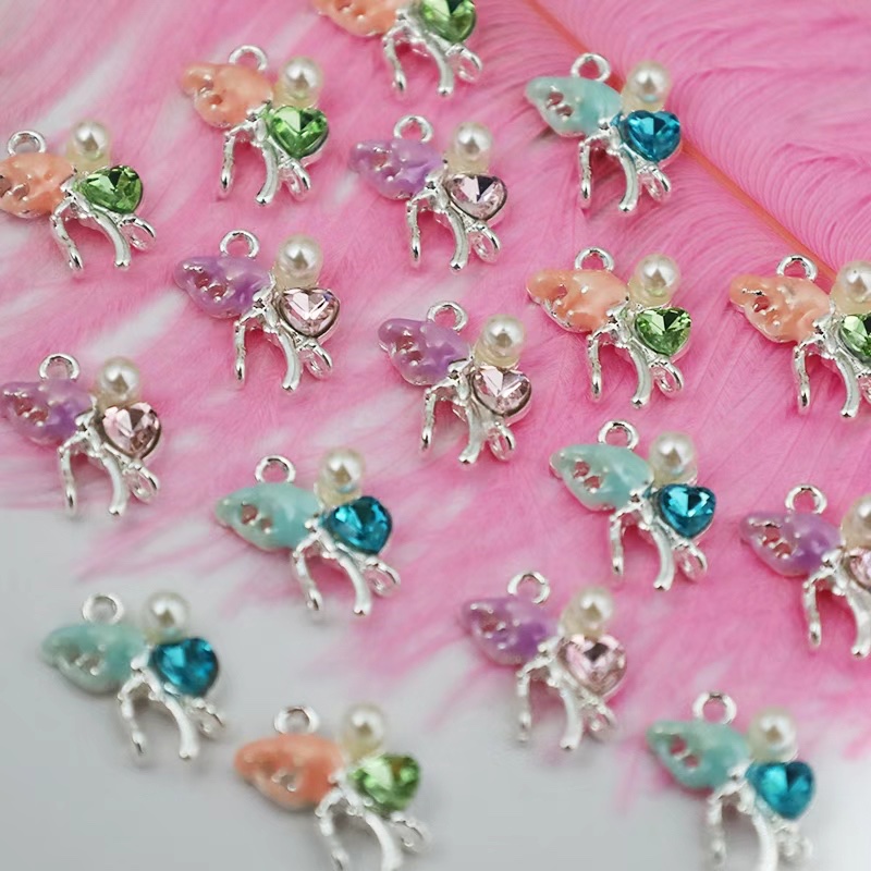 Trend 2025: Versatile and fashionable new trendy and personalized clothing, accessories, oil-dripping zinc alloy export, butterfly, dragonfly, leaf style diy diamond-encrusted color-retaining bracelets, earrings, hair accessories detail image 3