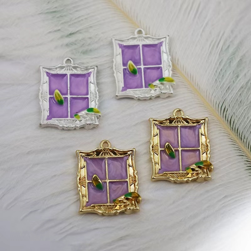 Aleación de zinc accesorios accesorios goteando punto de aceite perforación retención de color industria pesada colgantes exquisitos orejeras accesorios de joyería elementos de flores detail image 5