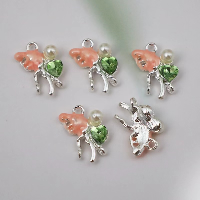 Trend 2025: Versatile and fashionable new trendy and personalized clothing, accessories, oil-dripping zinc alloy export, butterfly, dragonfly, leaf style diy diamond-encrusted color-retaining bracelets, earrings, hair accessories detail image 5