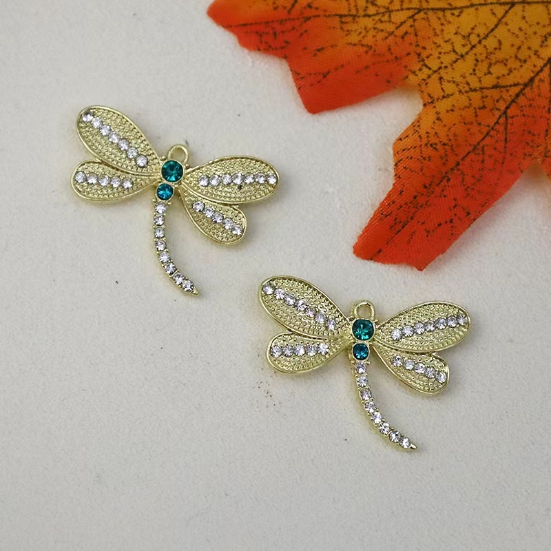 饰品配件配件滴油锌合金出口蝴蝶蜻蜓树叶风格diy点钻保色手链耳饰发饰配件百搭时尚新款潮流个性服饰配件