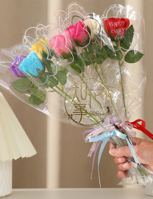 仿真花pu花束塑料花假花人造花装饰花艺摆件多色任选仿真花pu花束塑料花假花仿真花情人节七夕