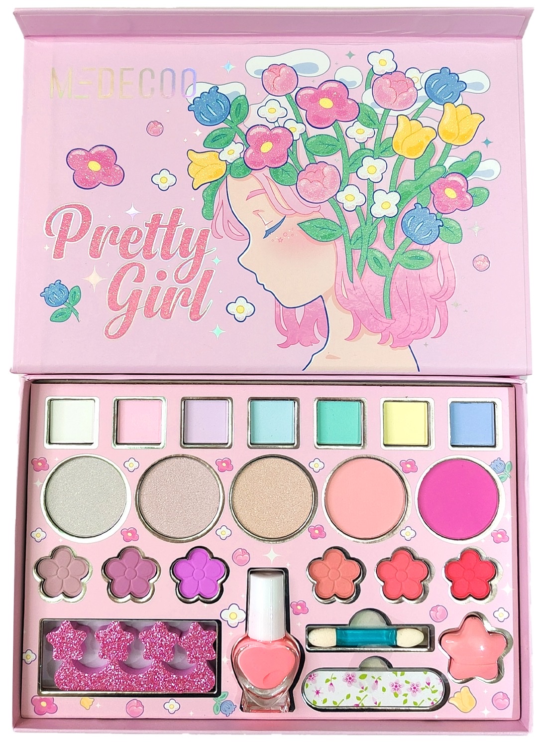 儿童彩妆玩具穿戴甲眼影化妆品套装趣味学习安全无毒适合小孩