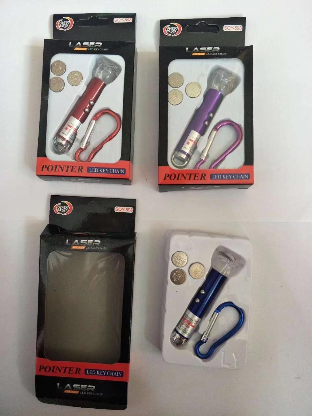 单盒塑料扣玫瑰四个一激光灯