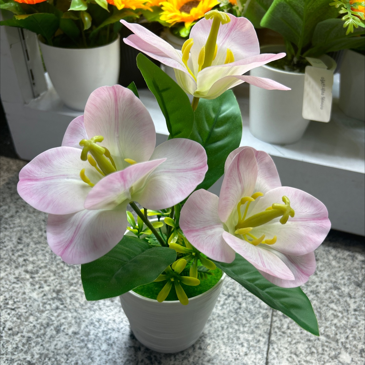 仿真胶片郁金香盆栽仿真花盆栽客厅家用办公室小盆景仿真花详情图1