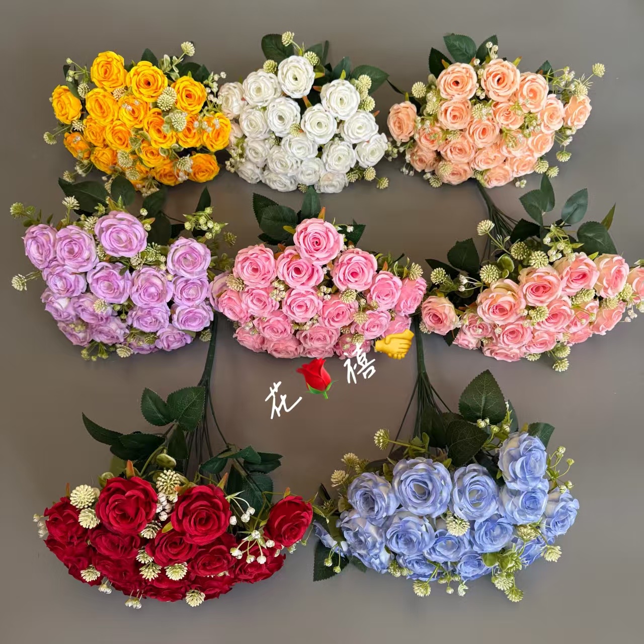 pu花束假花仿真花假花仿真花塑料花pu花束人造花塑料