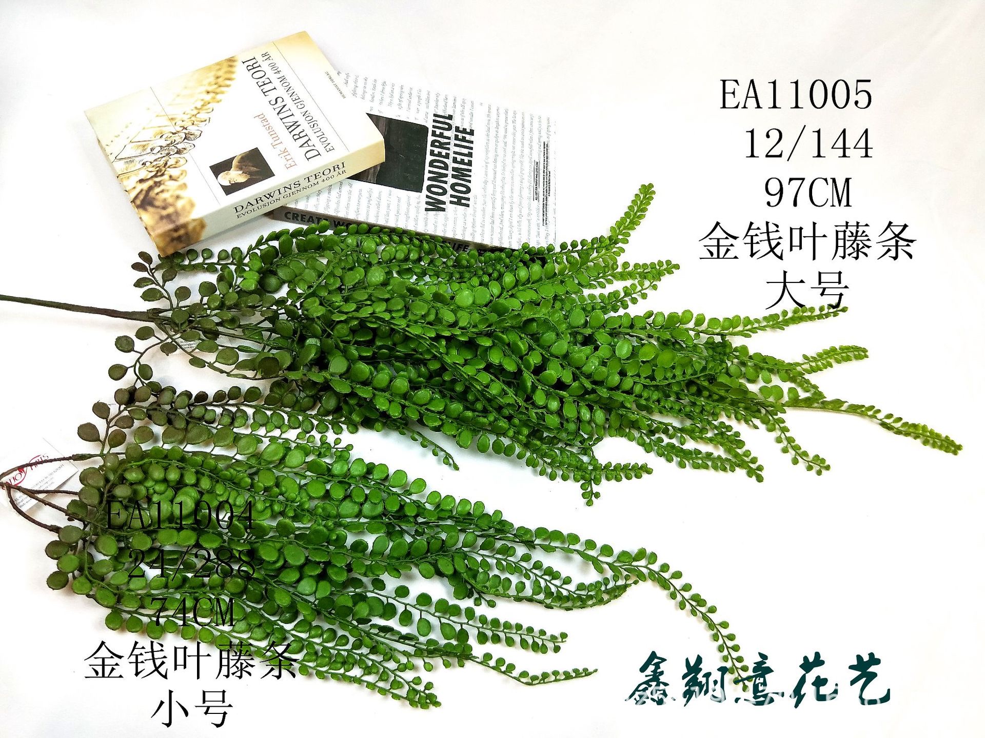仿真绿植，尤加利叶藤细节图