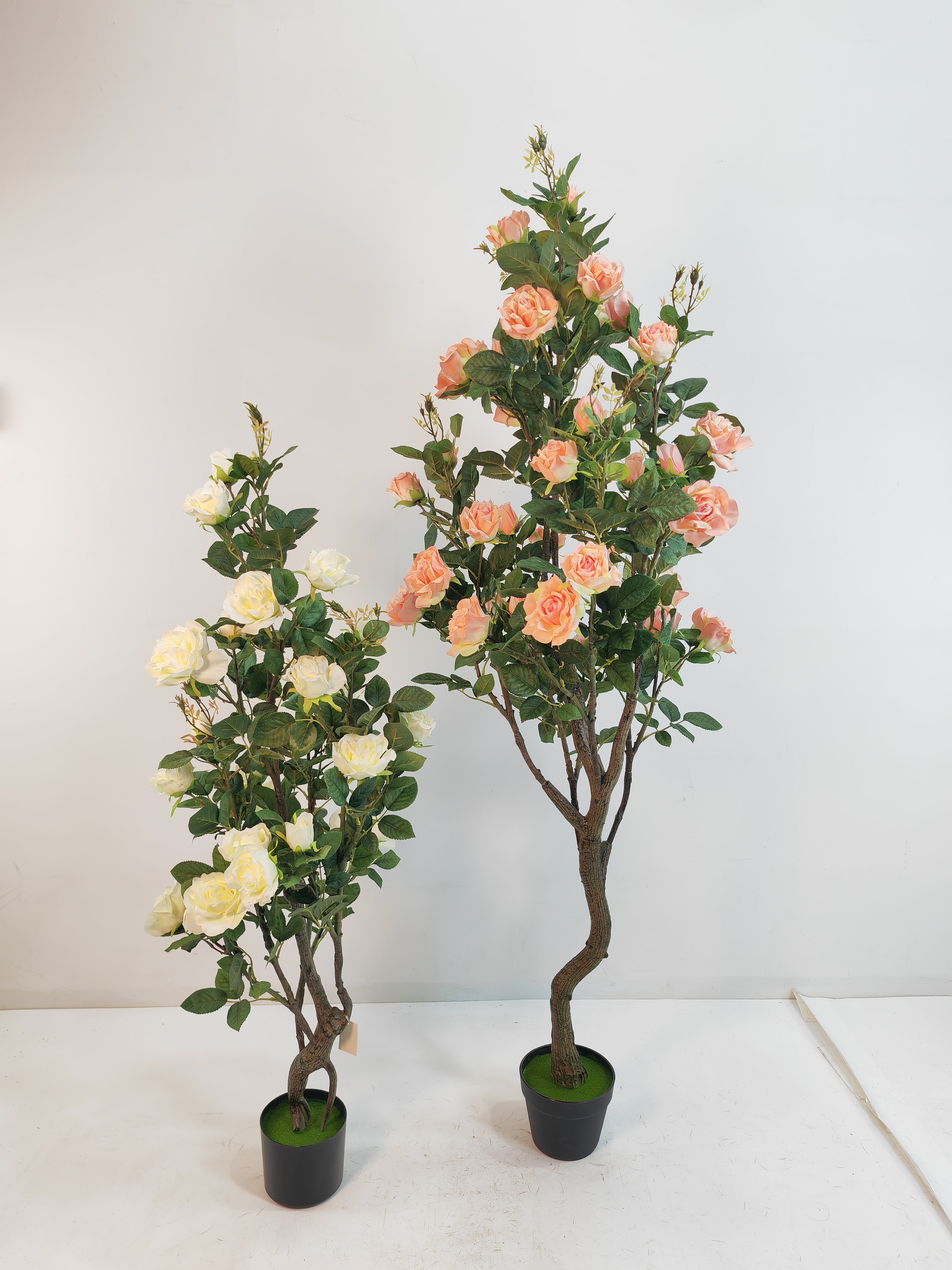 1.2m-2m仿真塑料带叶加密装饰假树室内玫瑰花、三角梅 白色 粉色 仿真玫瑰 三角梅花树artificial flow细节图