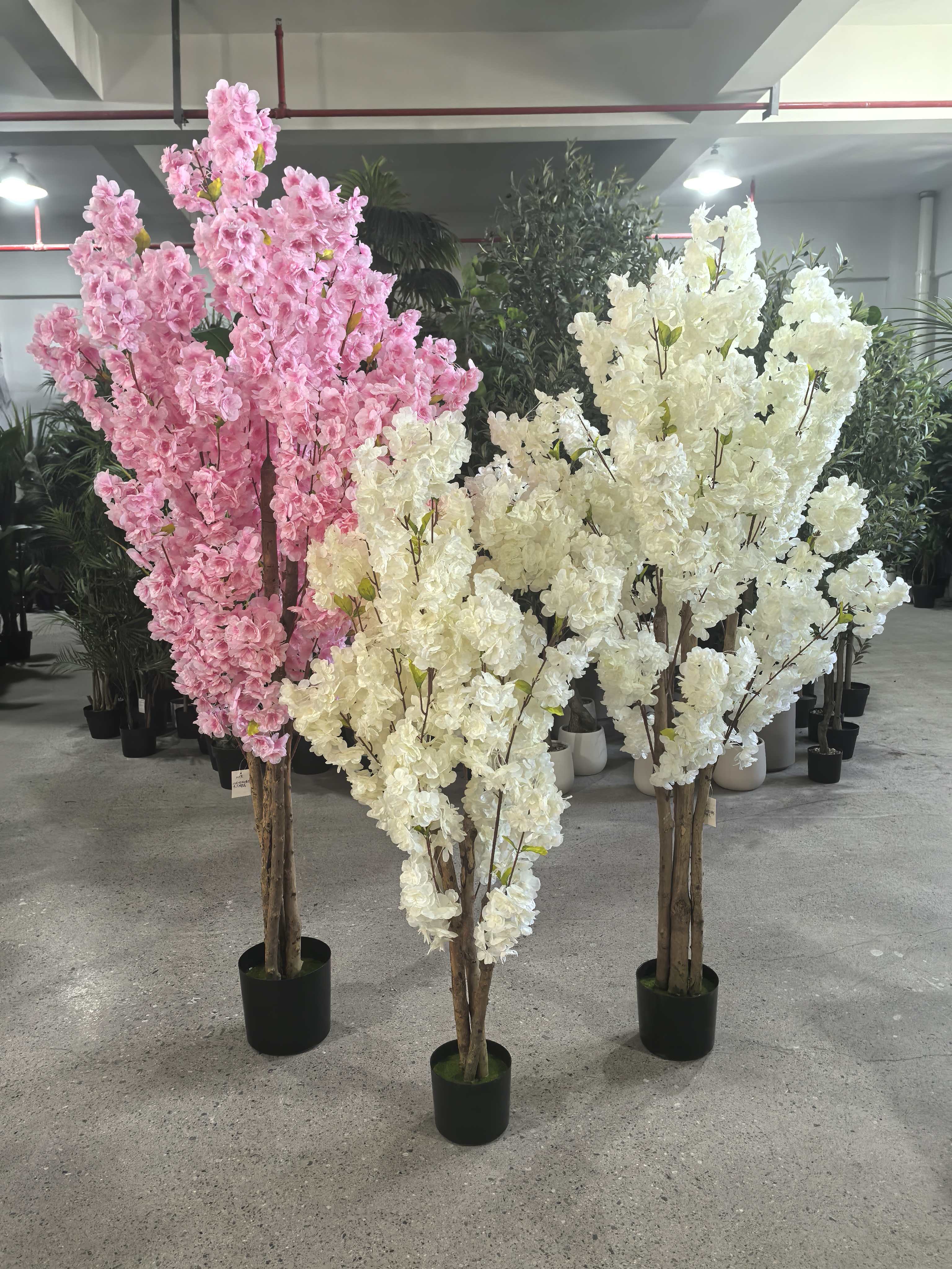 1.2-2米仿真木杆加密白色 粉色 香槟色炫彩加密樱花 带叶樱花 
artificial trees flowers 细节图