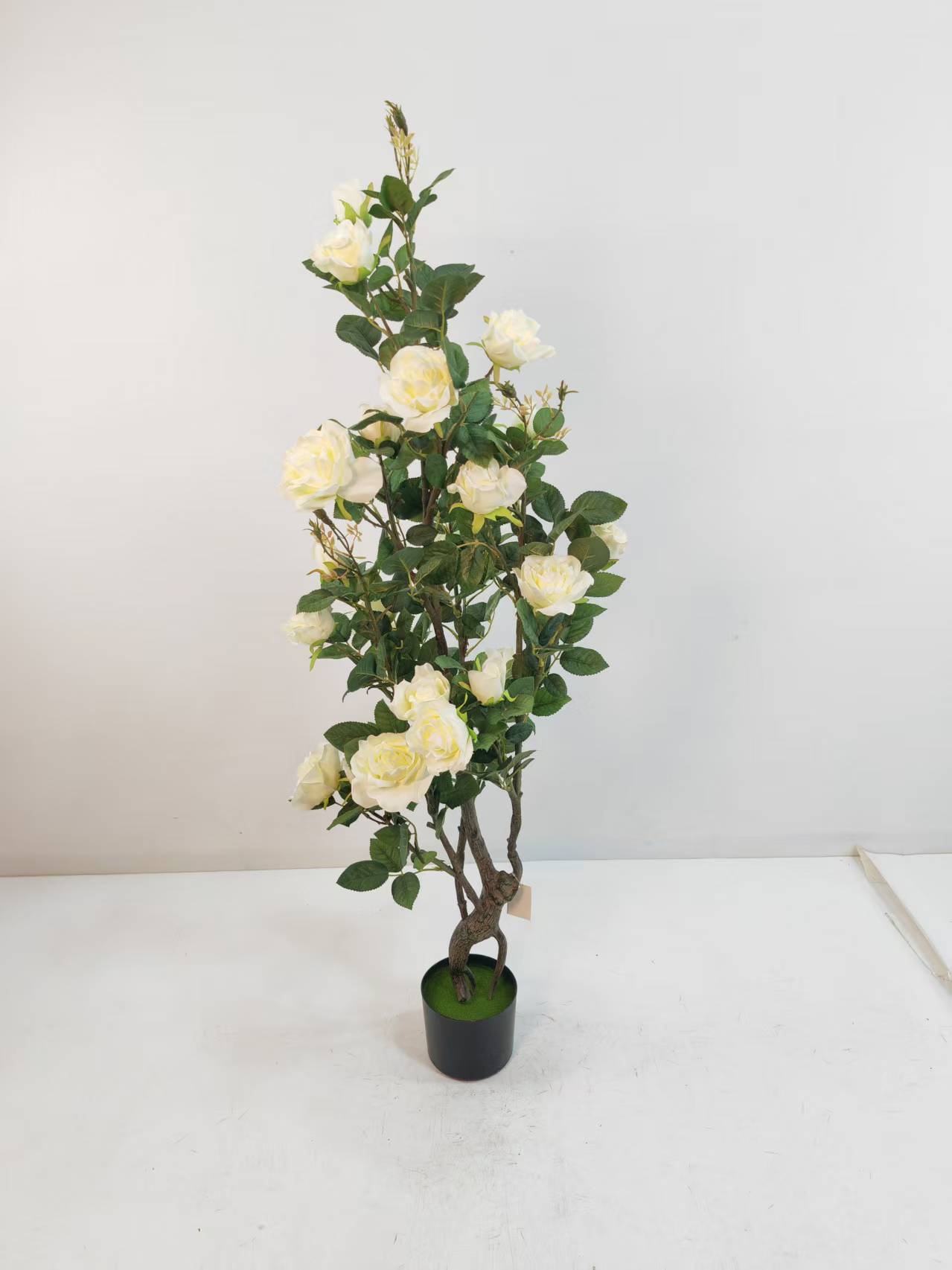 1.2m-2m仿真塑料带叶加密装饰假树室内玫瑰花、三角梅 白色 粉色 仿真玫瑰 三角梅花树artificial flow白底实物图