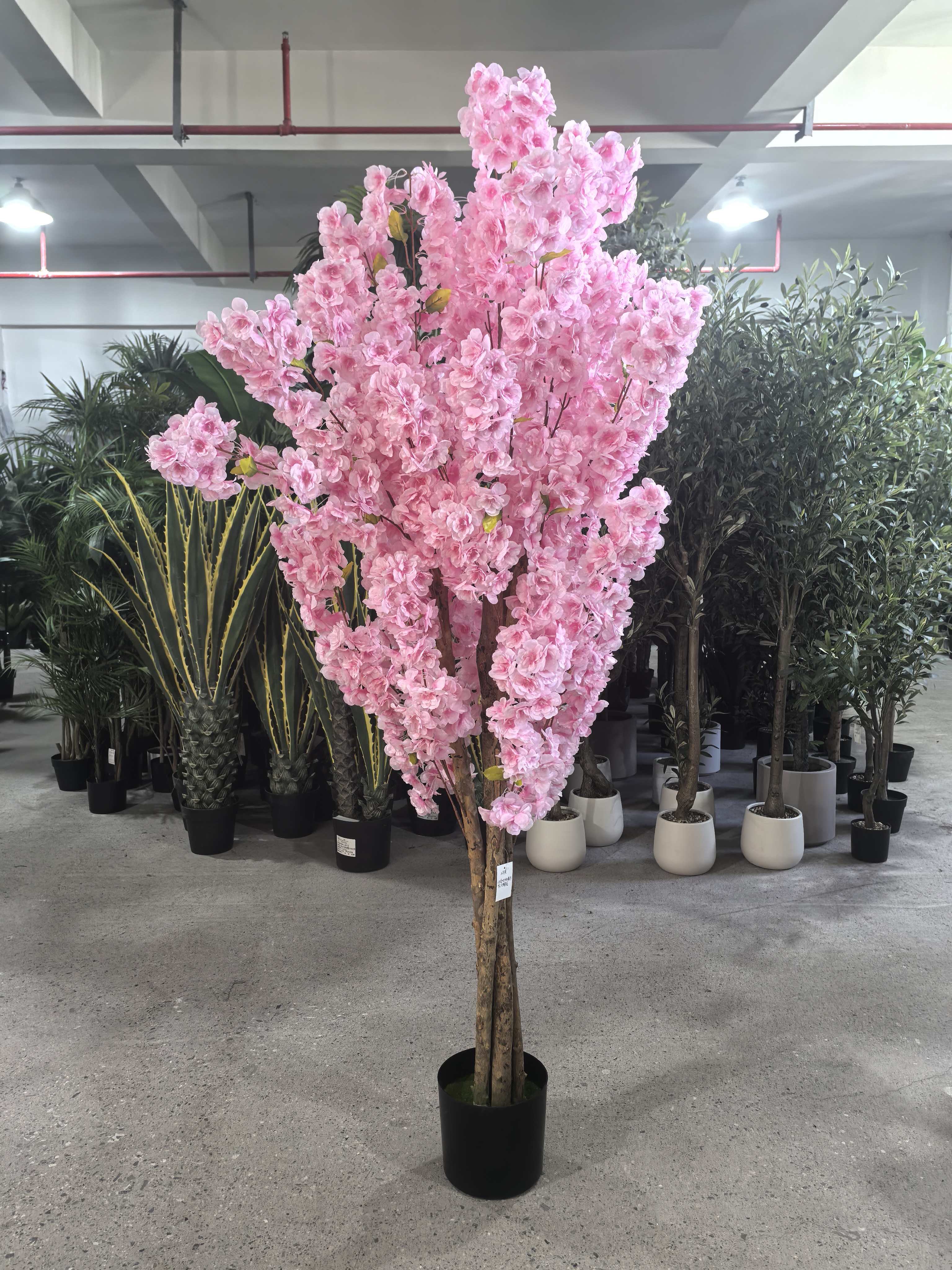 1.2-2米仿真木杆加密白色 粉色 香槟色炫彩加密樱花 带叶樱花 
artificial trees flowers 产品图