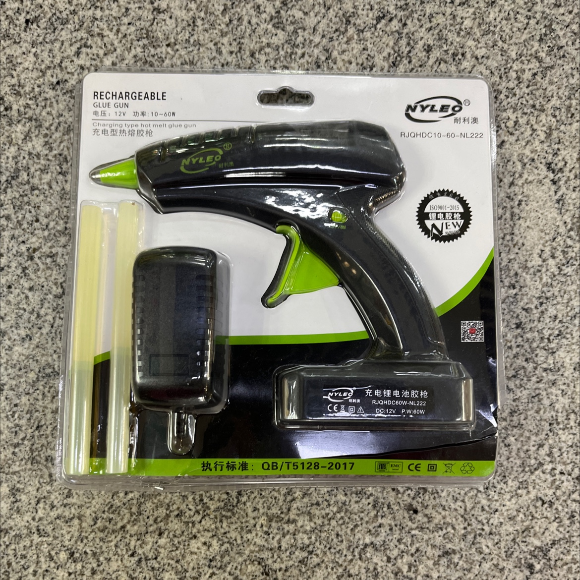 NL-222 充电锂电池大胶枪胶枪 黑色大胶枪 热熔胶枪 熔胶枪 手工工具 充电 锂电池 大胶枪 60w详情图3