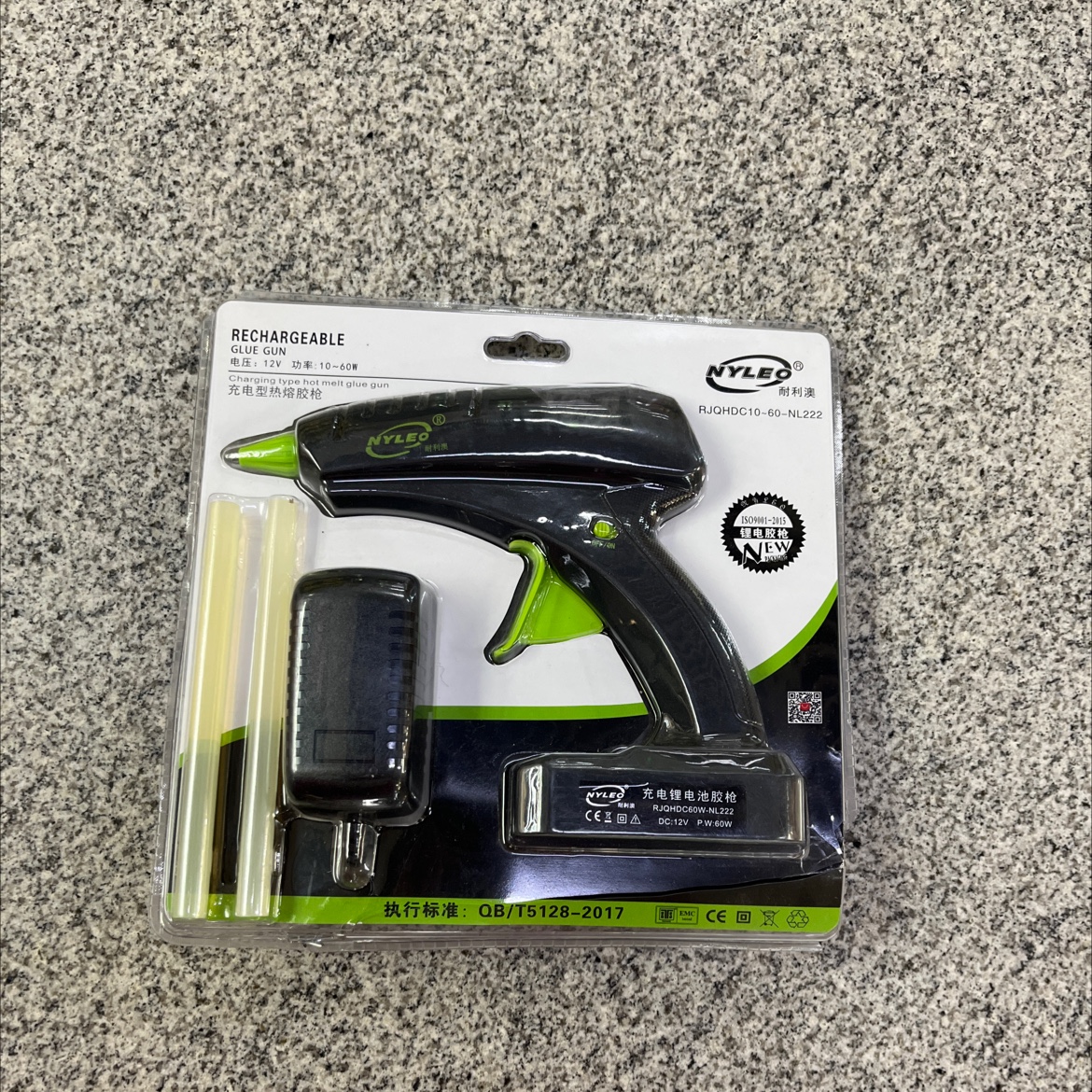 NL-222 充电锂电池大胶枪胶枪 黑色大胶枪 热熔胶枪 熔胶枪 手工工具 充电 锂电池 大胶枪 60w