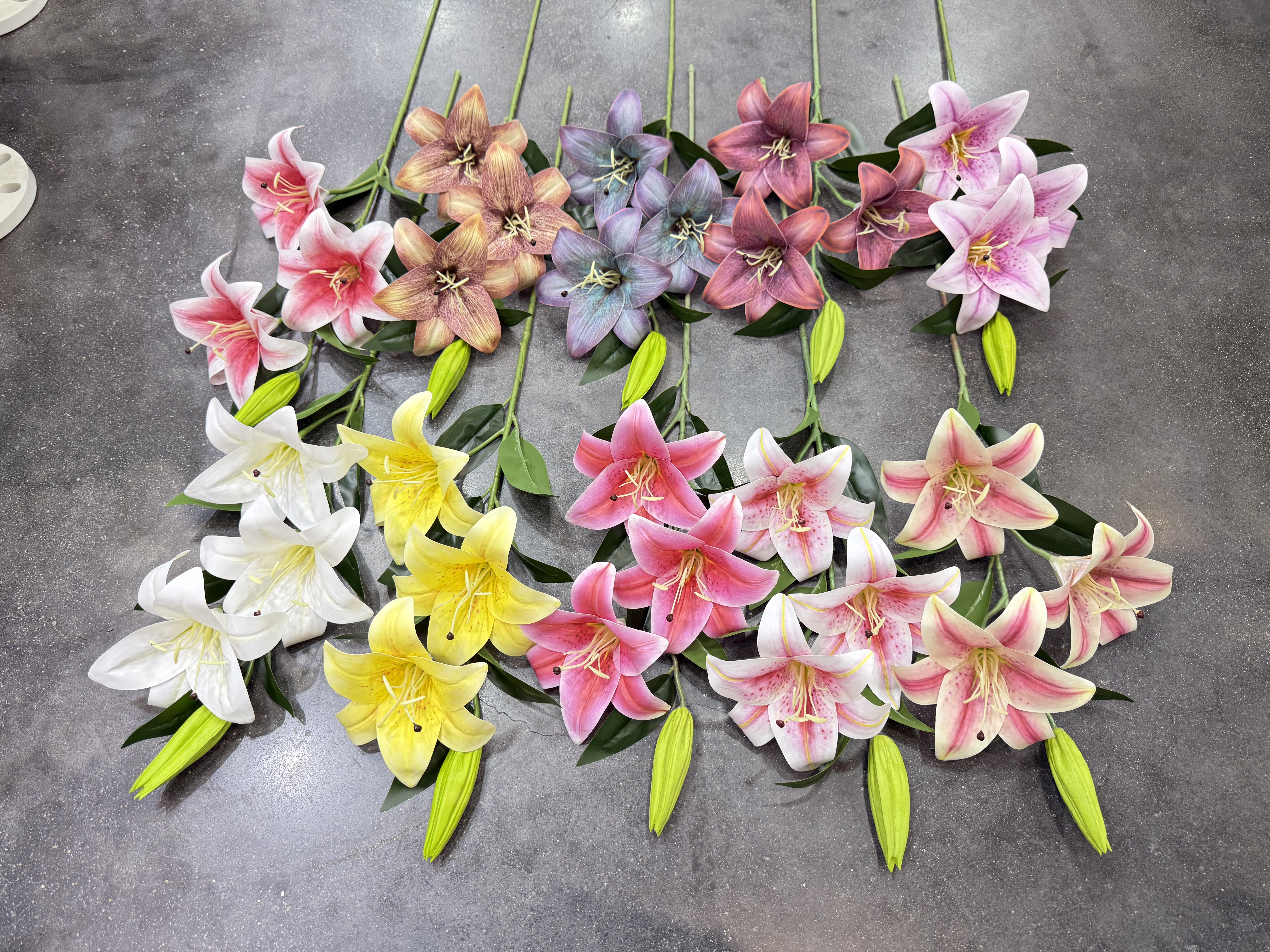 百合花，3D百合，塑料百合花仿真花塑料花假花仿真花