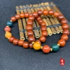 Chinese-style blood sandalwood multi-treasure bead bracelet, new Chinese-style sandalwood old-style bead plain ring cultural play Buddhist bead bracelet woven details Picture