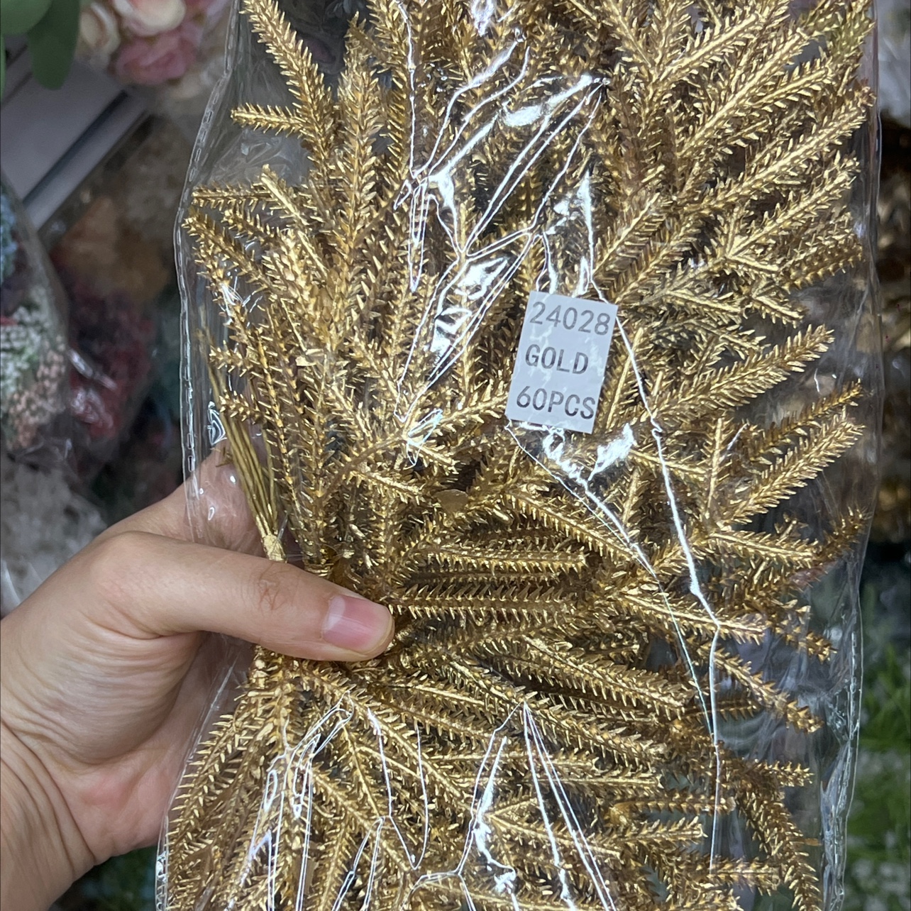 圣诞树装饰用品塑料打霜草金色草挂件节日装饰挂件圣诞节必备圣诞圣诞树圣诞用品