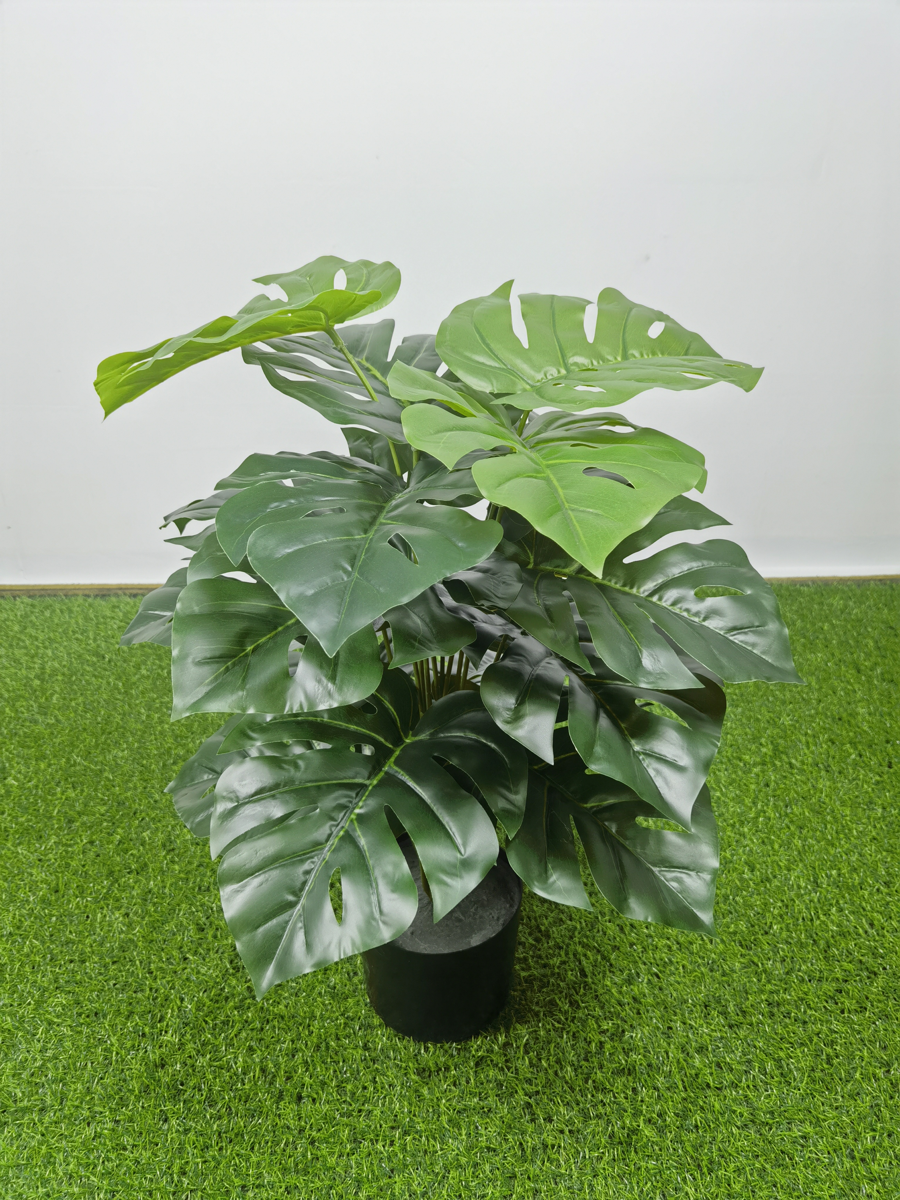 70cm 18叶仿真绿龟背 花点绿箩 青苹果叶 滴水观音 黄心水芋 artificial plants trees 旅游详情图7