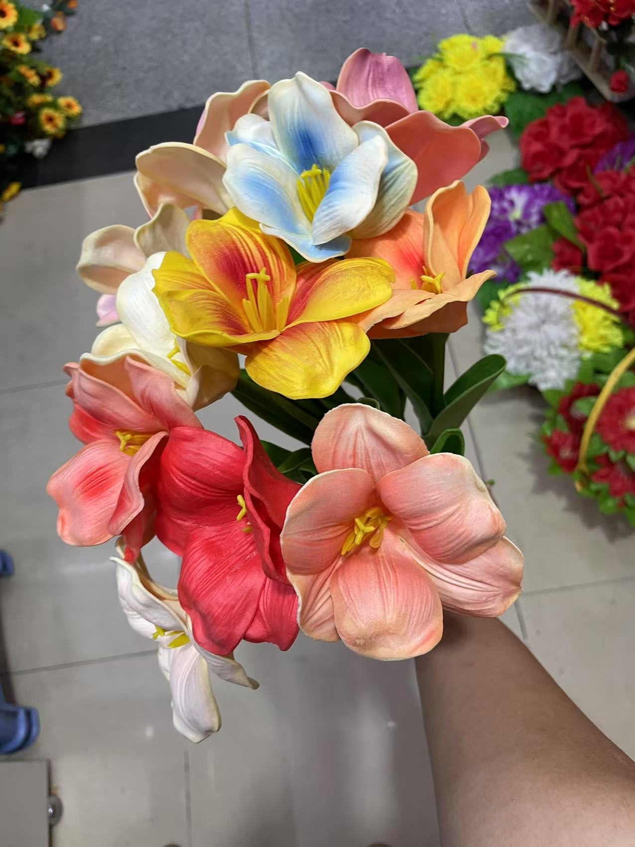 仿真花pu花束塑料花假花人造花装饰花艺布艺手工材料多款选择开口郁金香