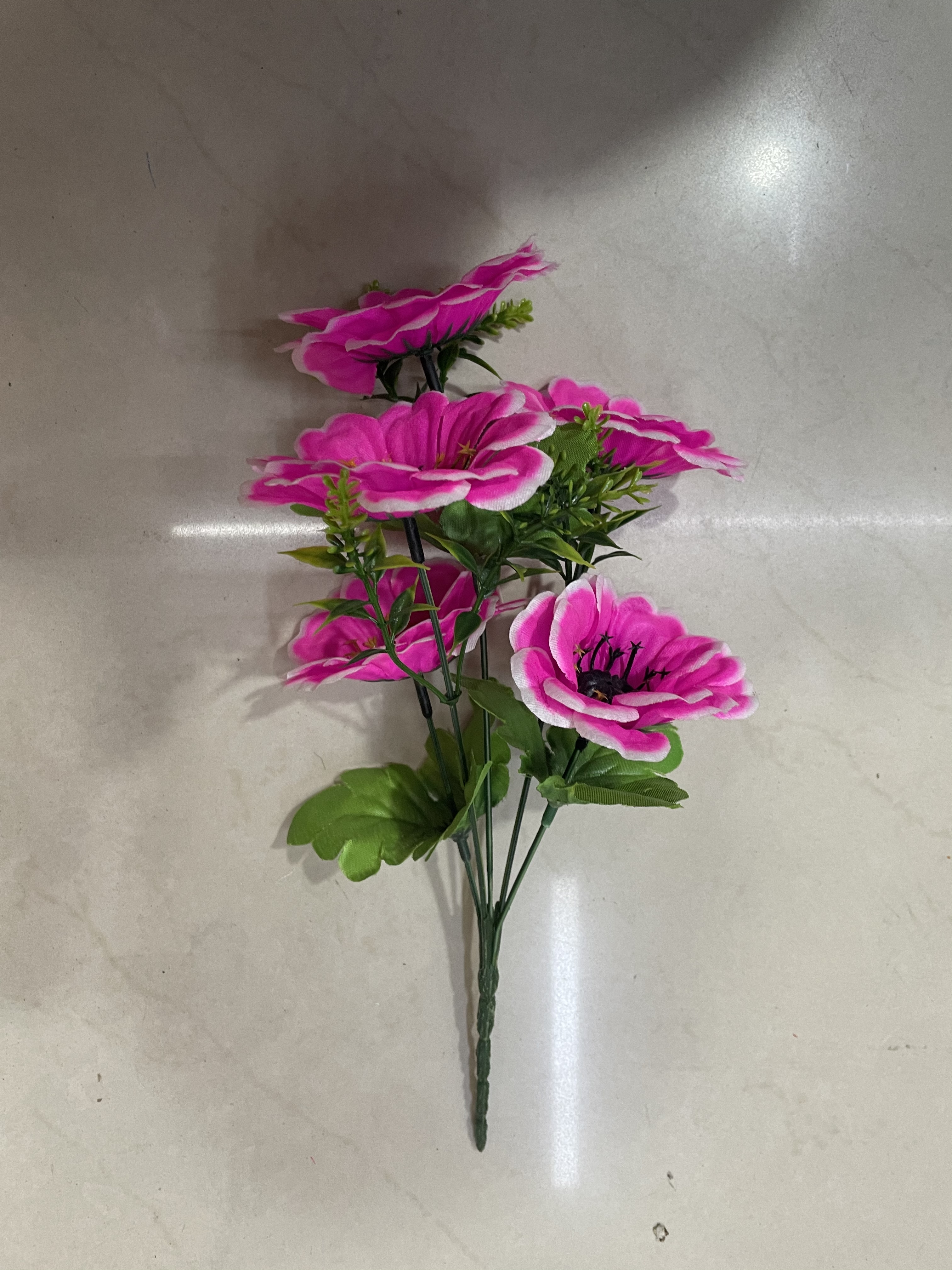 教师节仿真花女花束送老师节日礼物仿真植物5头小红叶菊