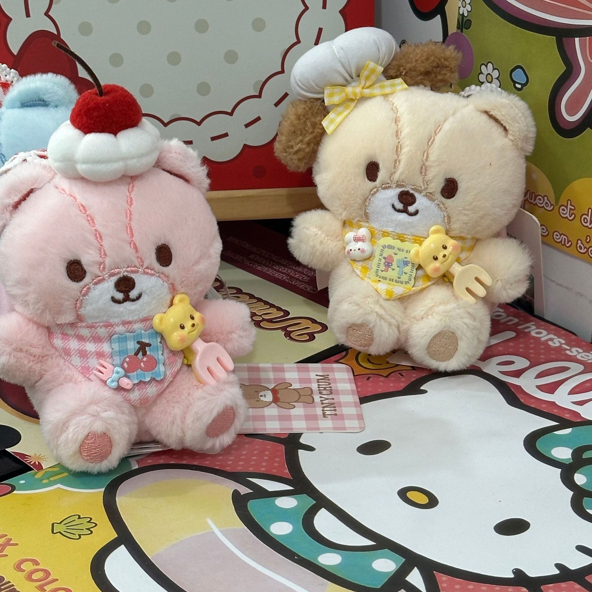 日系新款厨师甜心香香象可爱包包挂件礼物玩偶毛绒挂件钥匙扣白底实物图