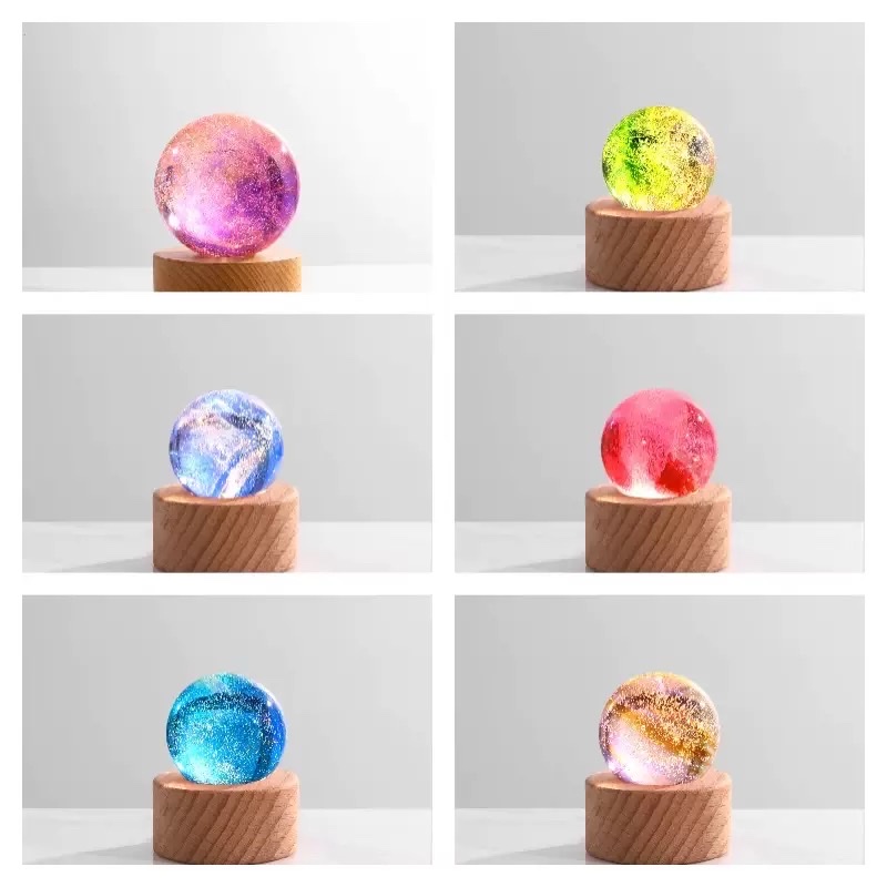 Seven-color glass bead decoration, starry sky luminous crystal ball night light Specification image