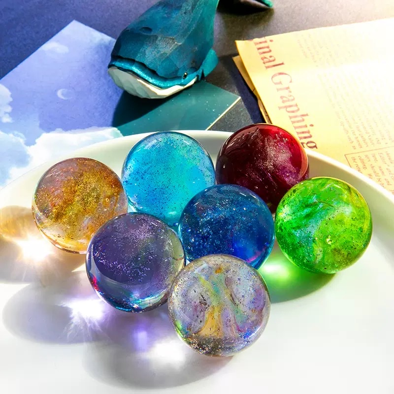 Seven-color glass bead decoration, starry sky luminous crystal ball night light details Picture