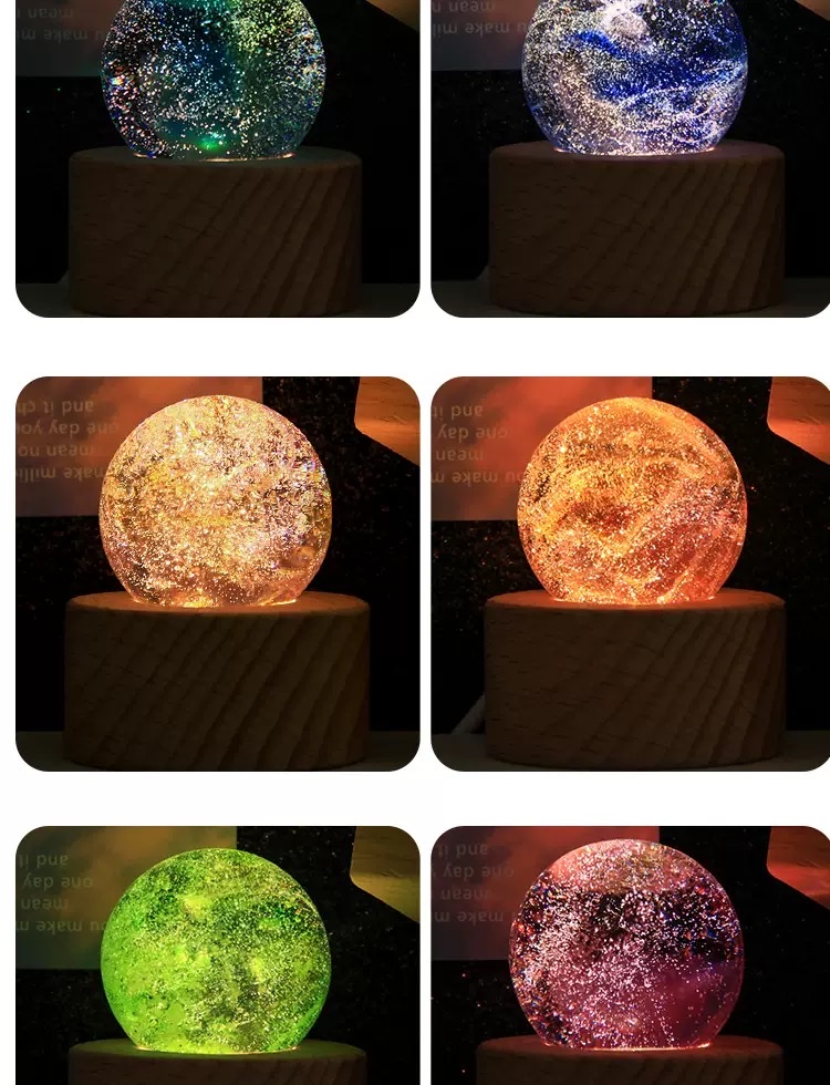 Seven-color glass bead decoration, starry sky luminous crystal ball night light detail image 10