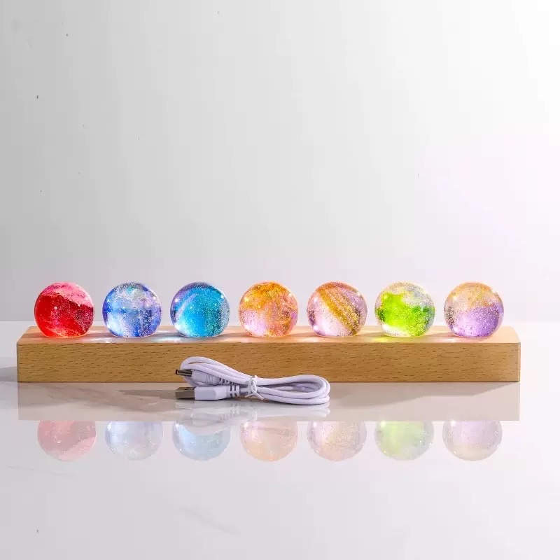 Seven-color glass bead decoration, starry sky luminous crystal ball night light Item Picture