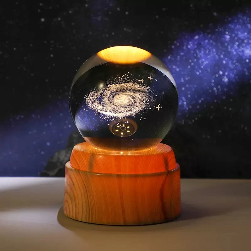 Rotating crystal ball night light Item Picture