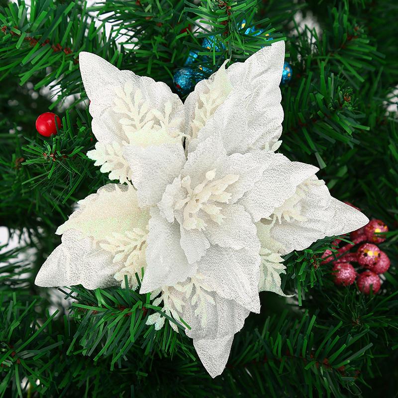 跨境电商亚马逊外贸热销圣诞节装饰品圣诞花圣诞花环圣诞树装饰挂件圣诞节必备圣诞树圣诞用品圣诞布艺挂件白底实物图