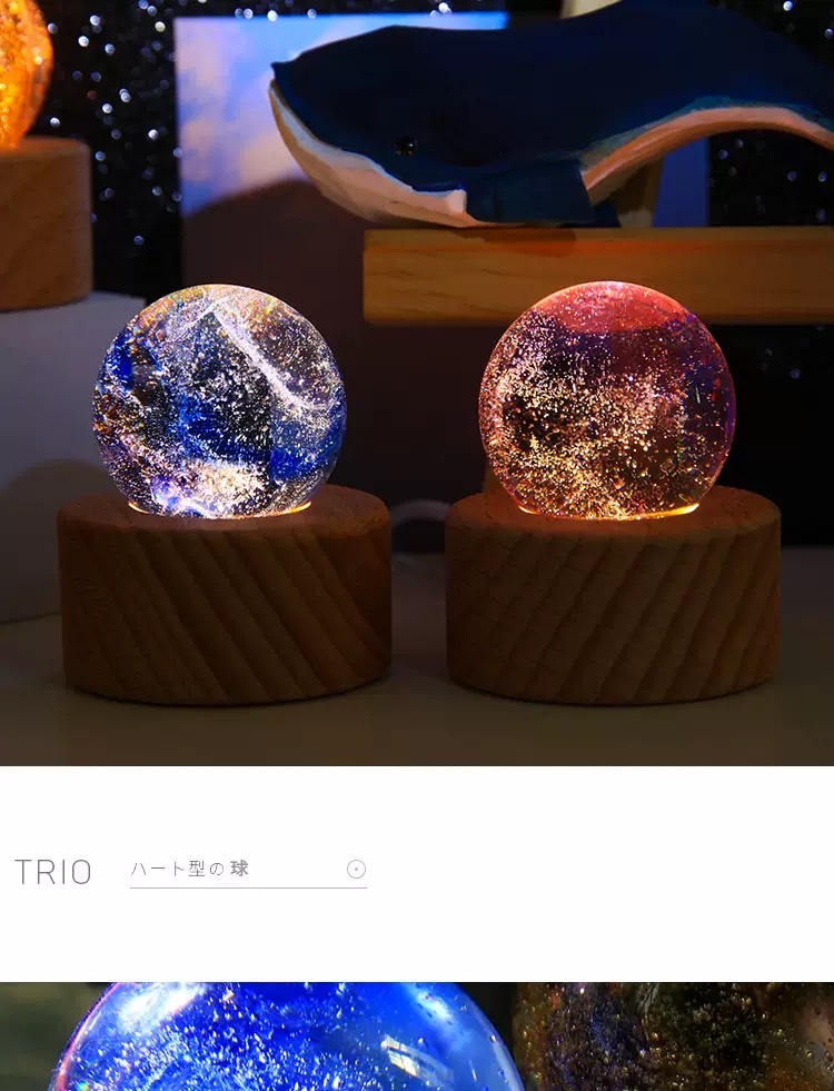 Seven-color glass bead decoration, starry sky luminous crystal ball night light detail image 7