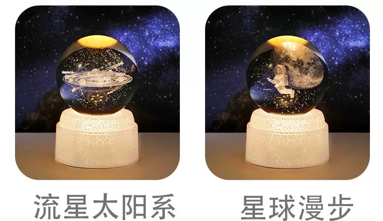 Rotating crystal ball night light detail image 10