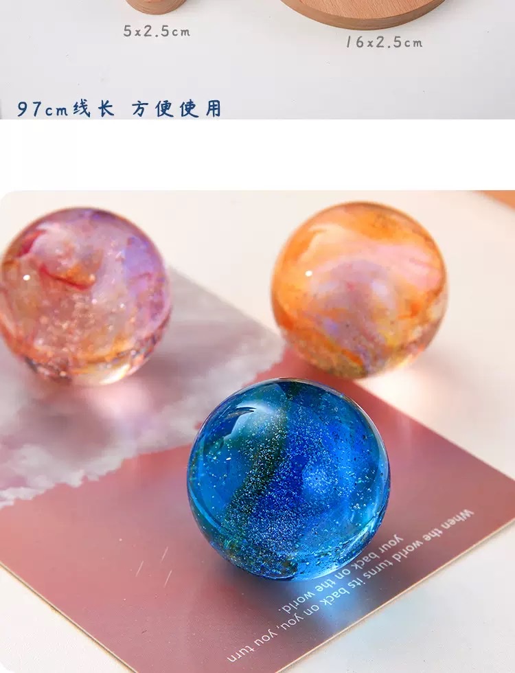 Seven-color glass bead decoration, starry sky luminous crystal ball night light detail image 14