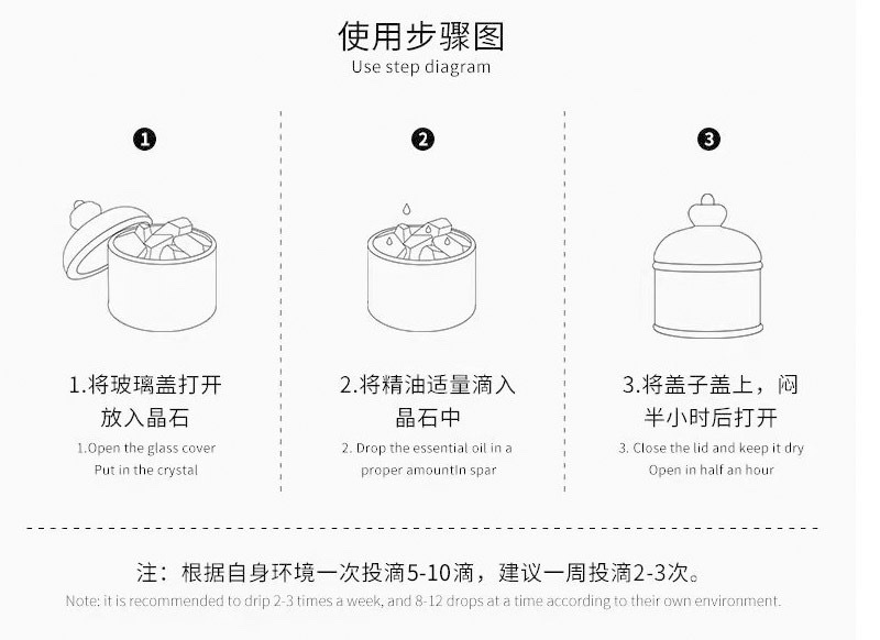 Natural orange salt stone crystal stone flameless aroma diffuser stone night light detail image 12