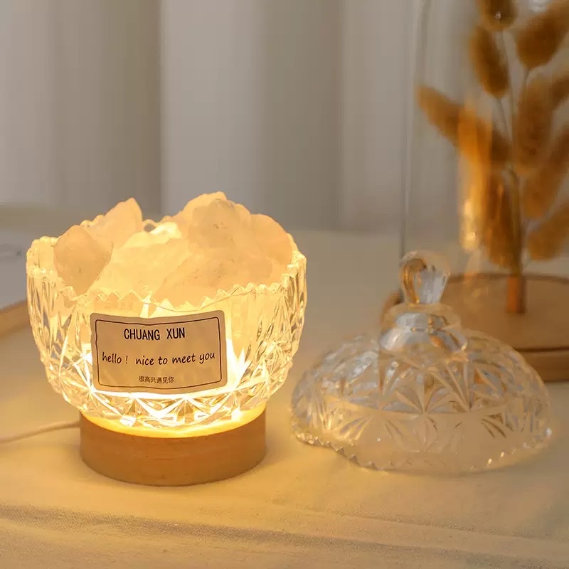 Natural orange salt stone crystal stone flameless aroma diffuser stone night light Application Scenario