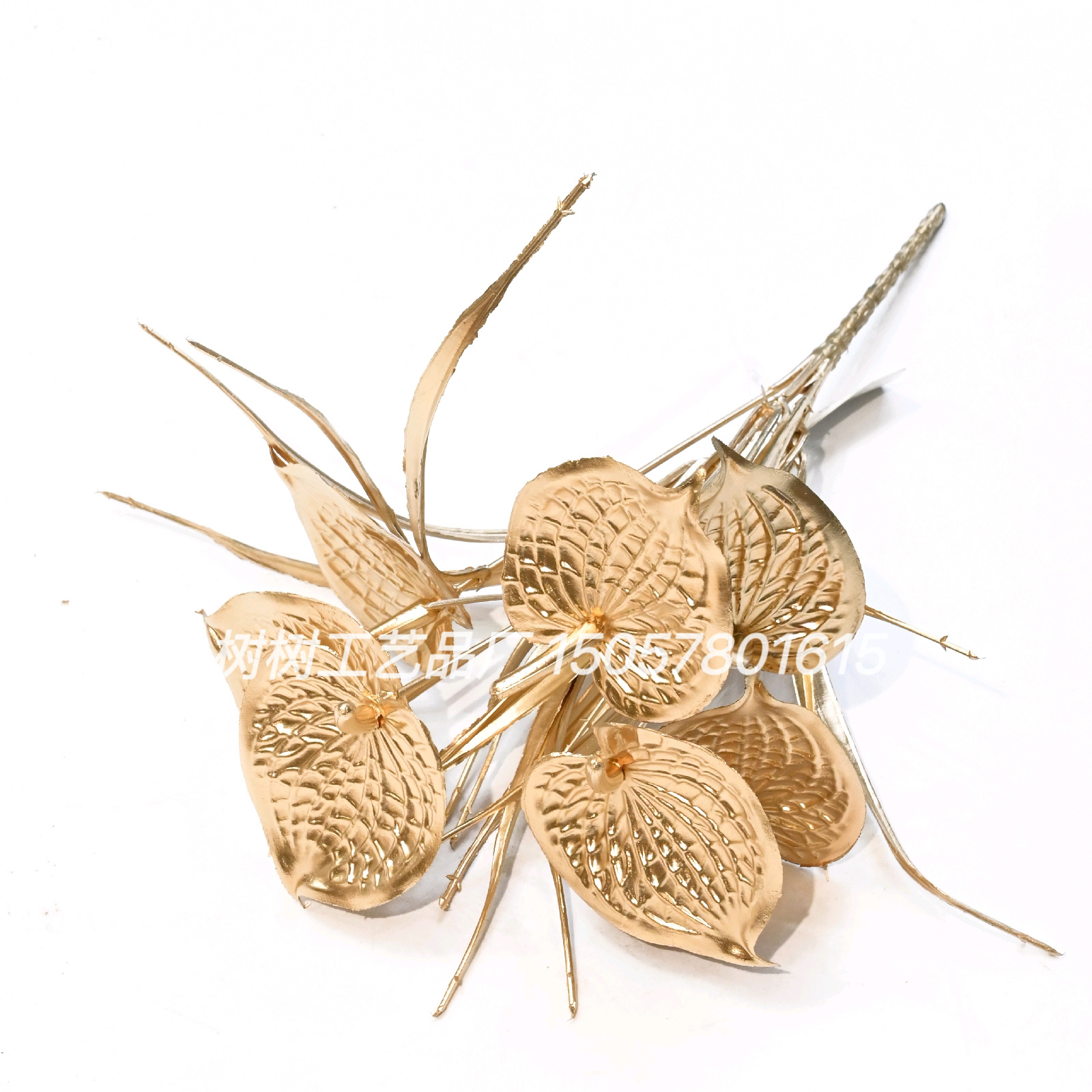 Golden little golden palm artificial flowers, Christmas flowers, handmade flowers, home decoration, Christmas flower decoration accessories, gift accessories, plastic flowers, artificial flowers, plastic