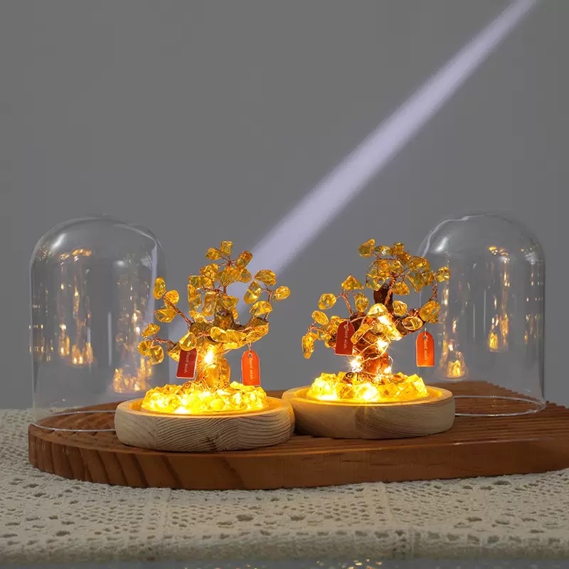 Yellow crystal money tree night light details Picture